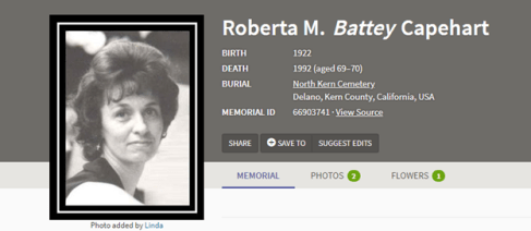 Capehart memorial picture (Roberta)